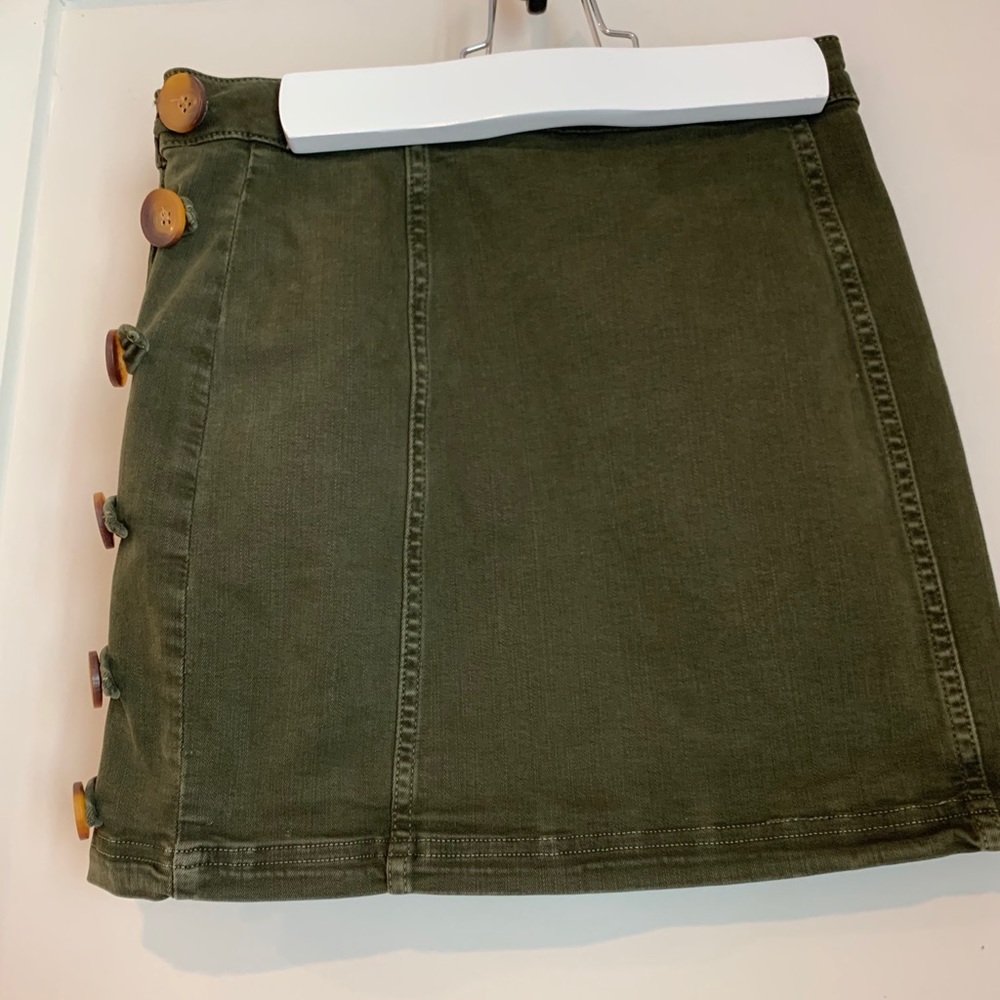 Free People Boho Button Mini Skirt